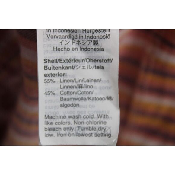 Madewell Button Back Easy Dress In Rainbow Stripe XL Linen Blend - Picture 11 of 11